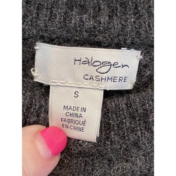 Halogen 100% Cashmere Womens Size Small sweater plush gray crew neck S Soft Warm - Picture 4 of 4
